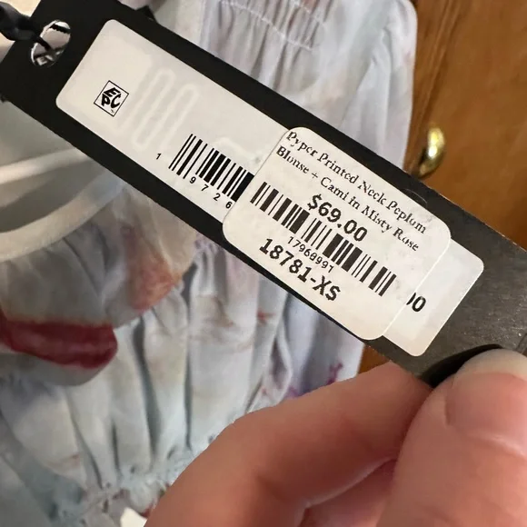 Steve Madden Pyper Ruched Satin Peplum Top XS - Picture 4 of 6